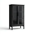 Wooden cabinet with glass door and shelves for living room storage 80 x 40 x 80cm