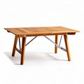 Outdoor dining table made of wood and metal 150 x 90 x 75cm in brown