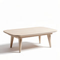 Light wooden coffee table with rounded corners and tapered legs 120 x 80 x 40cm